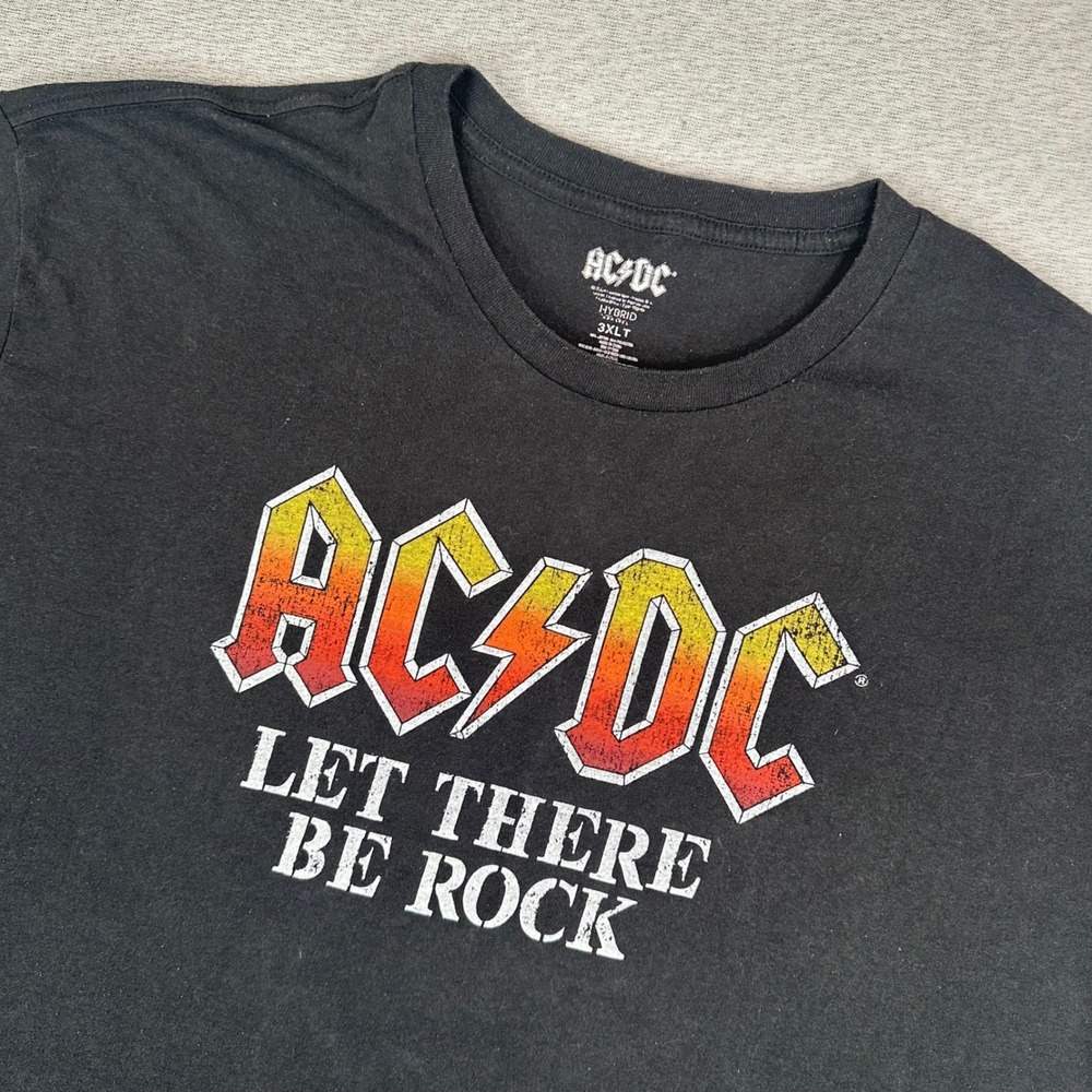 AC/DC Let There Be Rock Graphic T-Shirt Mens 3XLT Black Short Sleeve Tee